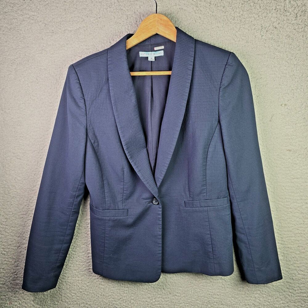 Antonio Melani Blazer Jacket Womens 10 Navy Blue Professional Career Business